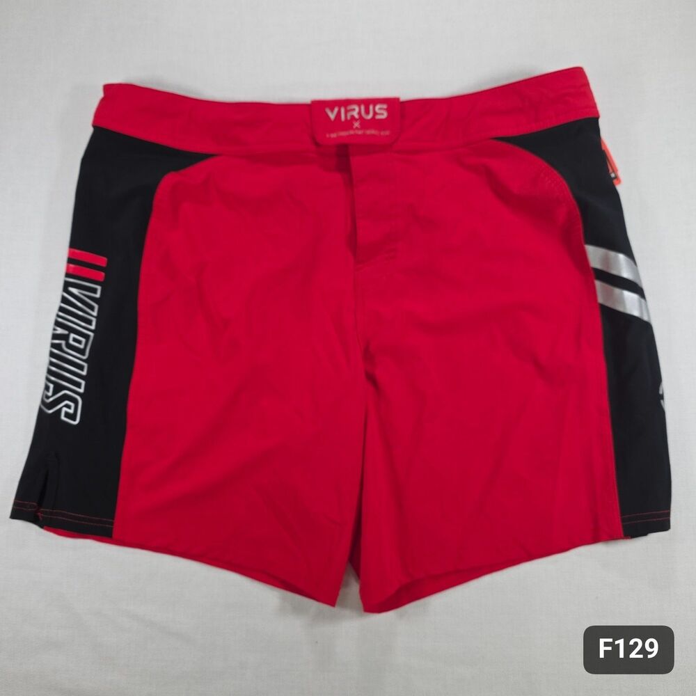 Virus Performance Mens Board Shorts Red/Black MMA Training Gym Shorts 40